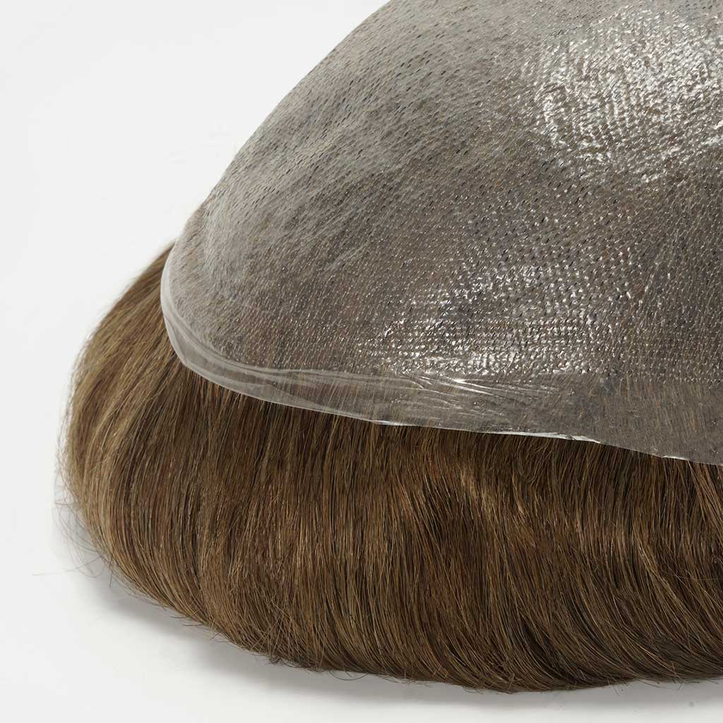 HS25V 0.03mm Ultra Thin Skin Men's Hair Systems With V-looped Human Hair