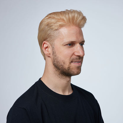 HS1R  Thin Skin Men's Toupee Hair Systems 0.08 mm Remy Hair Transparent Poly Skin