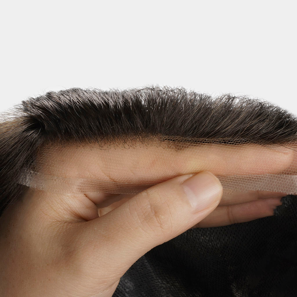 HS15P Men's Lace Front Hairpiece Wholesale 0.08 mm Super Thin Skin