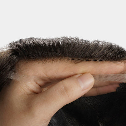HS15P Men's Lace Front Hairpiece Wholesale 0.08 mm Super Thin Skin