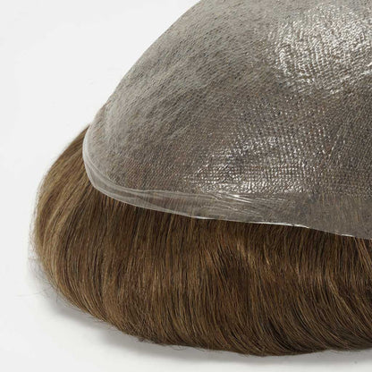 HS25V 0.03mm Ultra Thin Skin Men's Hair Systems With V-looped Human Hair