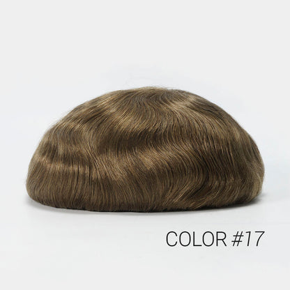 HS25V 0.03mm Ultra Thin Skin Men's Hair Systems With V-looped Human Hair