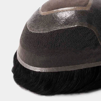 HS27P Fine Mono Hairpiece With Skin Gauze Perimeter and Lace Front
